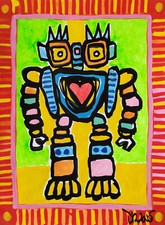 Dr. LOVE Robot Banksy Basquiat Schifano Mark Kostabi Pablo Piacasso Rotella