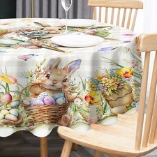 Horaldaily Easter Tablecloth 70 70 Inch Round, 70 70",Round, Green
