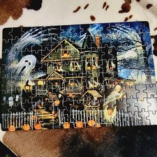 Halloween Ghost Haunted House 120 Piece Custom Handmade Jigsaw Puzzle