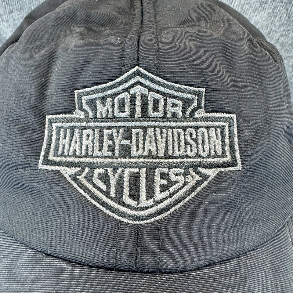 Harley Davidson Motor Cycles Hat Cap Adult Strapback Black Nylon Biker - Image 2 of 4
