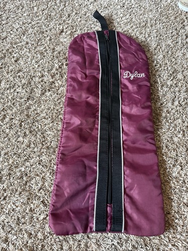 Nylon Padded Fleece-Lined Horse Bridle/Halter Bag - Maroon Monogrammed, Dover