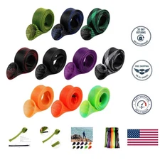 10-Piece Colorful Fishing Rod Sleeves - Durable PET Cover Protectors & Gloves