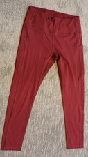 Unbranded Womens Wine nylon/spand ankle Leggings SZ L Hip/media Pockets W28/L26