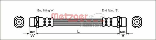 Metzger Autoteile Bremsschlauch 4112824 FüR Opel Corsa X01 F08 F68 Twinport Cdti-image