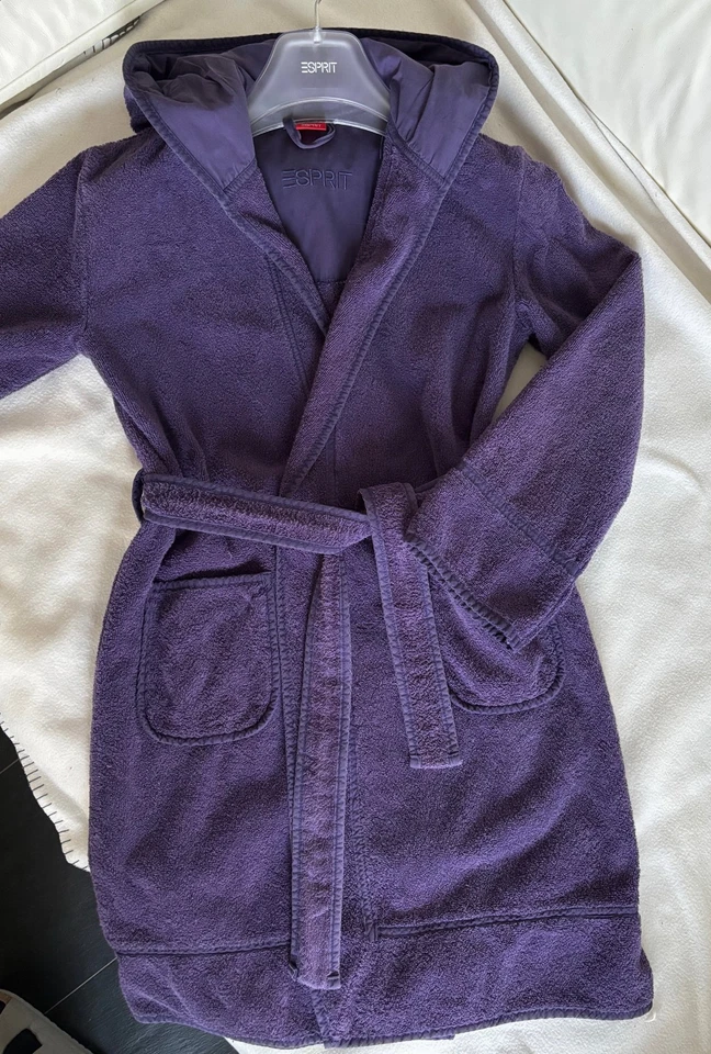 ESPRIT Bademantel lila, Kurzmantel, Gr. XS