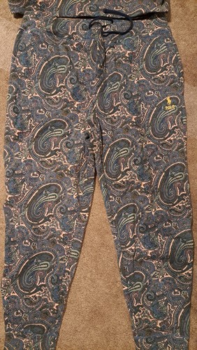 Polo Ralph Lauren Mens XL Paisley Fleece Hoodie & Pants Set Drawstring - Picture 2 of 10