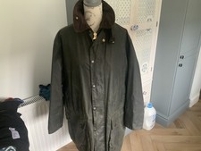 Mens Barbour Border A200 Olive Green Country Wax Jacket with Liner - C42 / 107CM