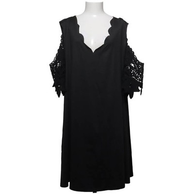 Kleid, Größe: 3XL, Schwarz, Einfarbig, Damen #HfT