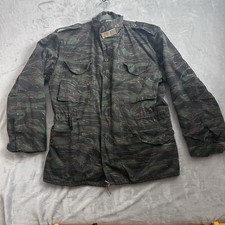 Vintage Tiger Stripe Camo Cold Weather M65 Field Jacket Coat Liner Men Large Reg