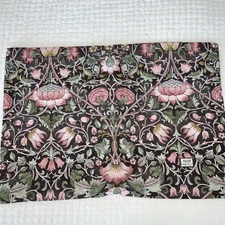 2 WILLIAM MORRIS England Quilted Pillow STANDARD Shams APRICOT ROSE Floral