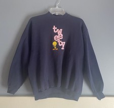 Vintage 1990  s Tweety Bird Looney Tunes Unisex Pullover Sweatshirt Size L