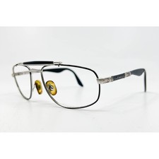 Safilo T-Force Eyeglasses Mens Silver Black Vintage Aviator Frames 56-16