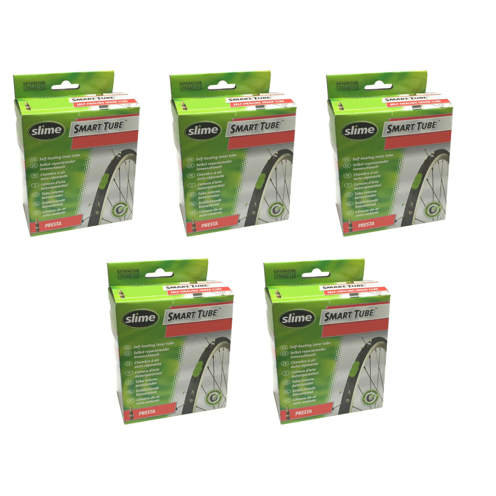 Slime Inner Tube Self HEALING 700c x 19-25 PRESTA Bike Tubes X5