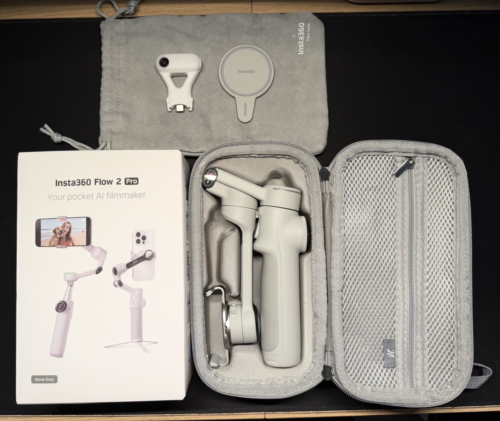 Insta360 Flow 2 Pro stabilizzatore gimbal per iPhone e Android, gimbal IA per...