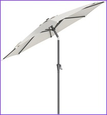 Garden Mile 2m Cream Tilting Parasol Umbrella Easy Crank Aluminium Garden New
