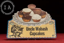 Antique Uncle Wabash Cupcakes Cardboard Advertising Display
