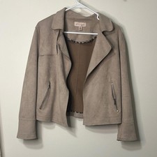 Philosophy Tan Blazer with Zippered Pockets
