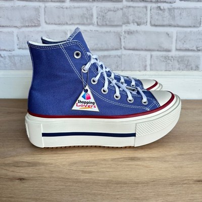  Converse Chuck Double Stack Platform 7.5 Mens shoes Sneaker Blue Purple A16064C