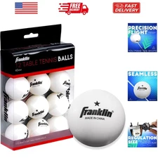 Ping Pong Balls - Official Size + Weight White 40mm Table Tennis One Star Pro...