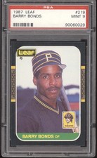 1987 Leaf Barry Bonds #219 PSA 9