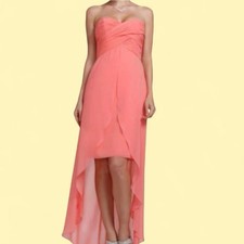 Davids Bridal Dress Size 6 Formal Chiffon Ruched Strapless Prom Bridesmaid NWOT