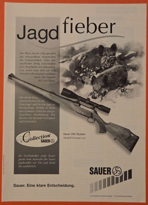 23. J.P. Sauer & Sohn GmbH 202 Stutzen Europa Lux Gewehr Werbung Reklame 1997
