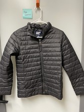 Lands End Youth Unisex Black Quilted Puffer Jacket Size M 10/12