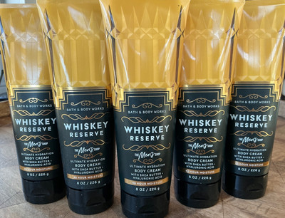 5 (FIVE) WHISKEY RESERVE 8oz Shea CREAM Men s Collection Bath and & Body Works