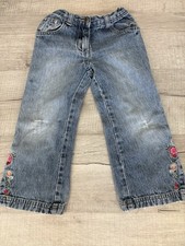 Girl Blue Jeans Vintage 90 s Gorgeous Flower Embroidery Size 4 100 Cotton