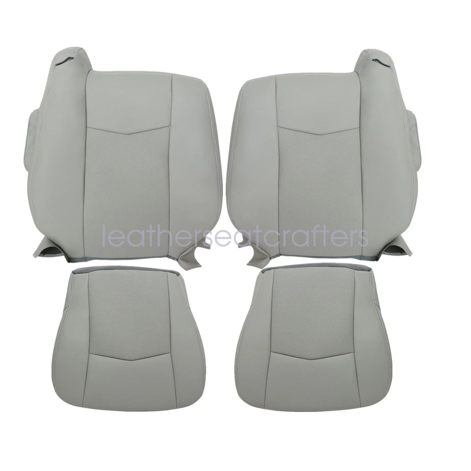 Driver & Passenger Bottom-Top Leather Seat Cover Gray For 2004-2009 Cadillac SRX Foto 2 de 4