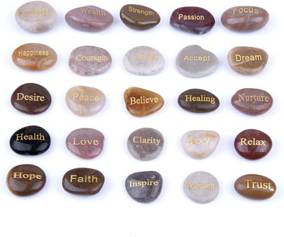 TGS Gems Engraved Inspirational Stones (25 Different Words)