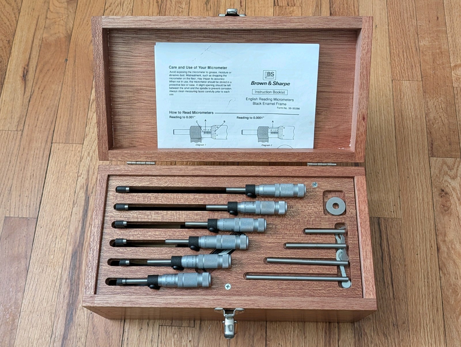 Brown & Sharpe outside Micrometer Set "6 Pc, 0 to 6", 0.0001" MINT CONDITION!