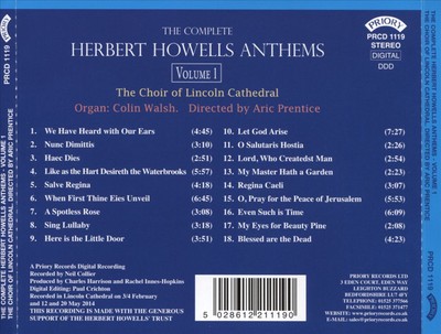THE COMPLETE HERBERT HOWELLS ANTHEMS, VOL. 1 NEW CD