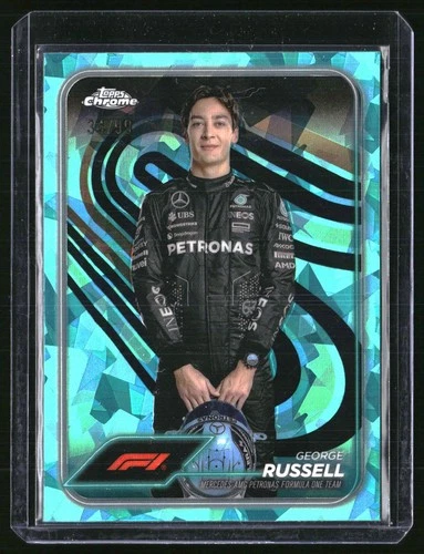 2024 Topps Chrome Sapphire Formula 1 F1 George Russell Portrait Aqua 34/99 #5