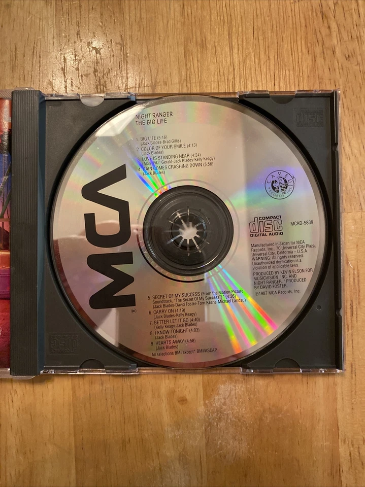Night Ranger Big Life US CD Initial MCA Records Issue Made In Japan! See Pics Foto 4 de 4