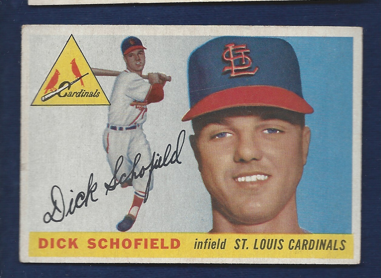 1955 TOPPS BASEBALL #59 DICK SCHOFIELD NICELY CENTERED.99 SHIPPING C059
