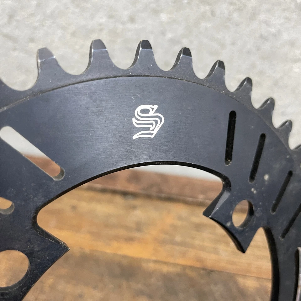 Plato a presión 43 dientes negro 104 BCD Old School BMX 43t rueda dentada de aleación Foto 4 de 4