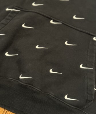 Nike Lab AOP Embroidered Swoosh Logo Hoodie Sweatshirt Mens Small