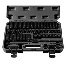 3/8" Drive Impact Socket Set, 50-Piece Standard SAE (5/16 to 3/4 inch) Universal