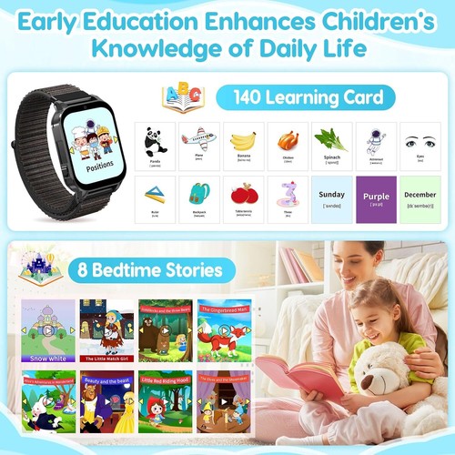 Smartwatch für Kinder mit 30 Puzzle Spiele Kamera Musik Schrittzähler Jungen Mädchen Geschenk - Bild 7 von 41
