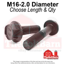 M16-2.0 Class 8.8 Hex Flange Screws Frame Bolts Plain (Pick Length & Qty)