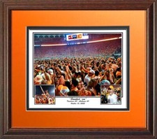 TENNESSEE FOOTBALL SMOKED' EM BEATING ALABAMA CELEBRATION GOAL POST PRINT framed