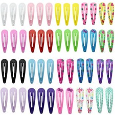 TRIXES Hair Clips x50 NEW Snap Hair Clip Slide Hairpins Girls Hair Accessories