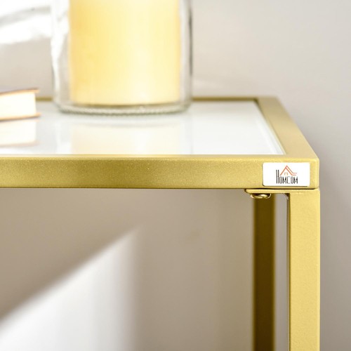 DecHome Mobile Consolle da Ingresso 100 x 35 x 80cm Bianco e Oro 205WT8 - Foto 4 di 4