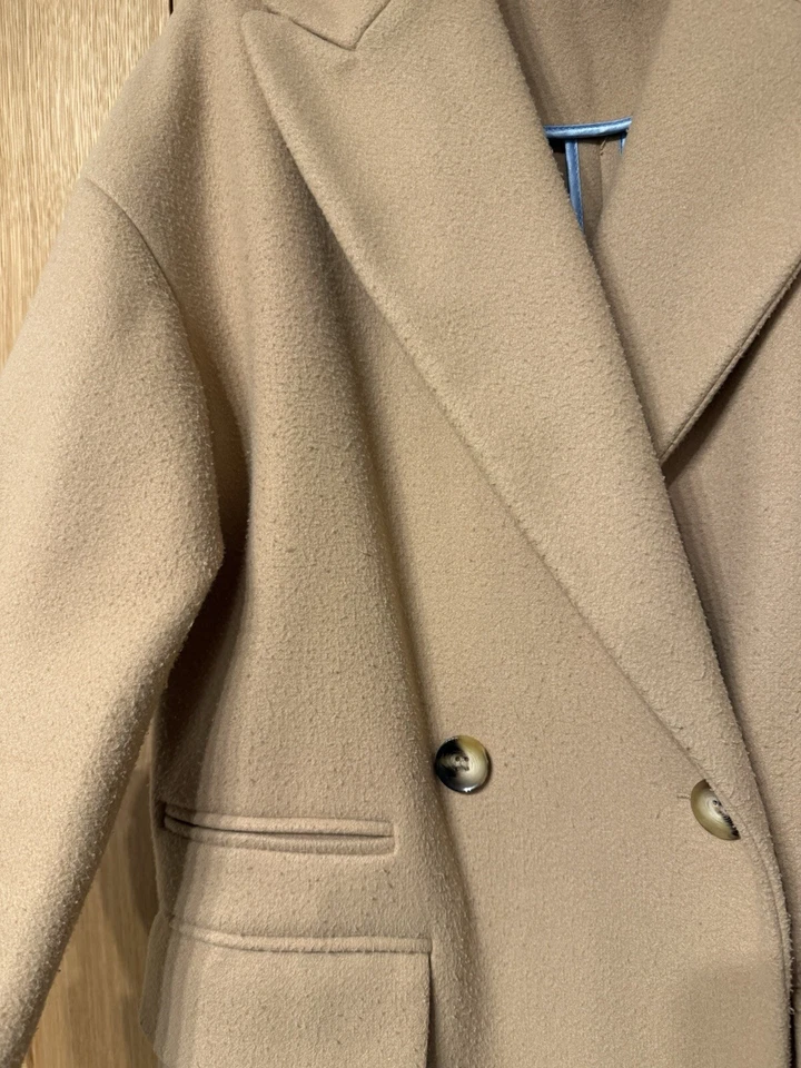 Gabardina de gran tamaño beige/camello Foto 3 de 4