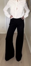 Ralph Lauren Black Label Women  s Black Wool Pants Wide Leg Size 4