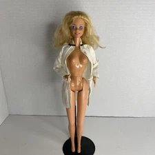 Vintage 1987 Doctor Barbie #3850 White Lab Coat Jacket Mattel Doll Superstar Era