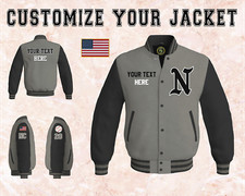 Build your Letterman Baseball Varsity Jacket Melton Wool &Genuine Leather Sleeve
