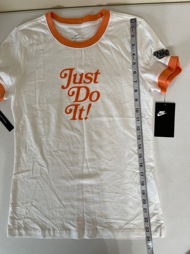 Nike Women’s White & Orange Trim “Just Do It” Short Sleeve The Nike Tee s XS - Picture 10 of 10