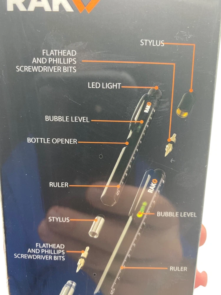 6-in-1 Multi-Tool Pen with LED Light Stylus Ruler Opener 6-in-1 Multi-Tool Pen with LED Light Stylus Ruler Opener
